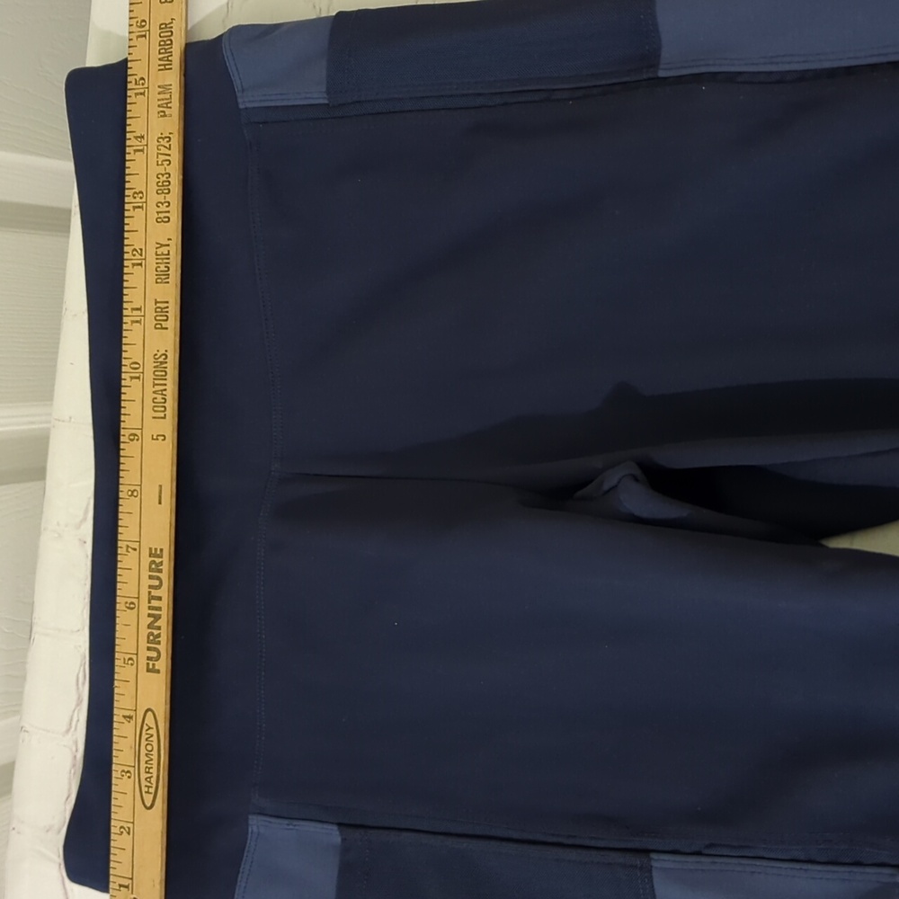 Avia Performance Navy Blue Gray Flex Tech Large Capri Leggings W Side Pockets - Picture 5 of 7